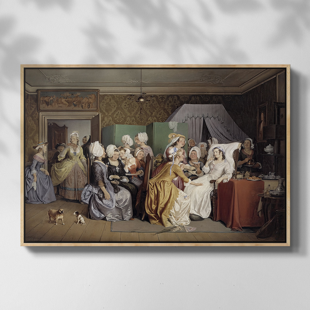 The Maternity Room (Scene from "Barselstuen"), 1845 - Floater Framed Canvas Print