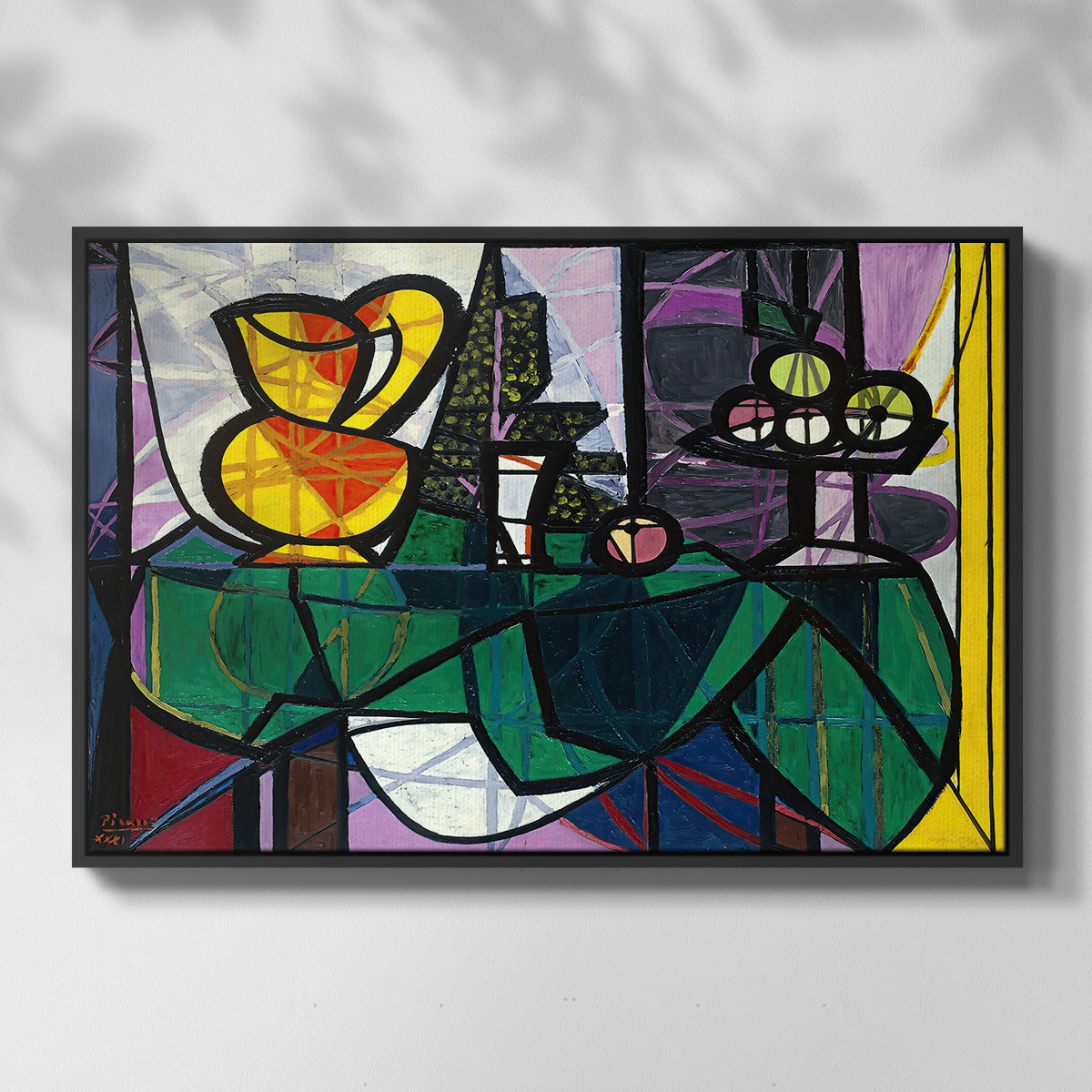 Pitcher and Bowl of Fruit, 1931 - Floater Framed Canvas Print