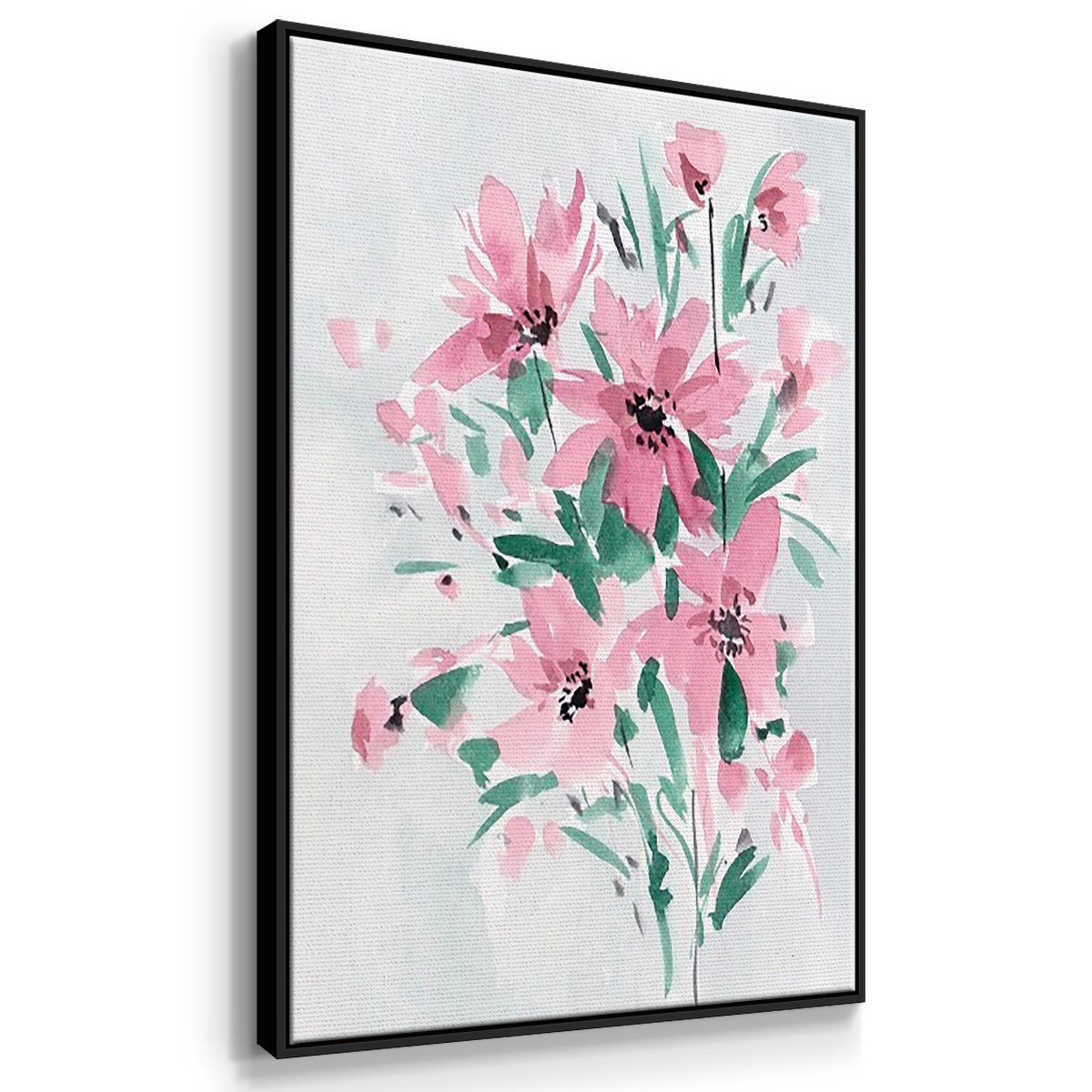 Posy Blooms I - Framed Premium Gallery Wrapped Canvas L Frame 3 Piece Set - Ready to Hang