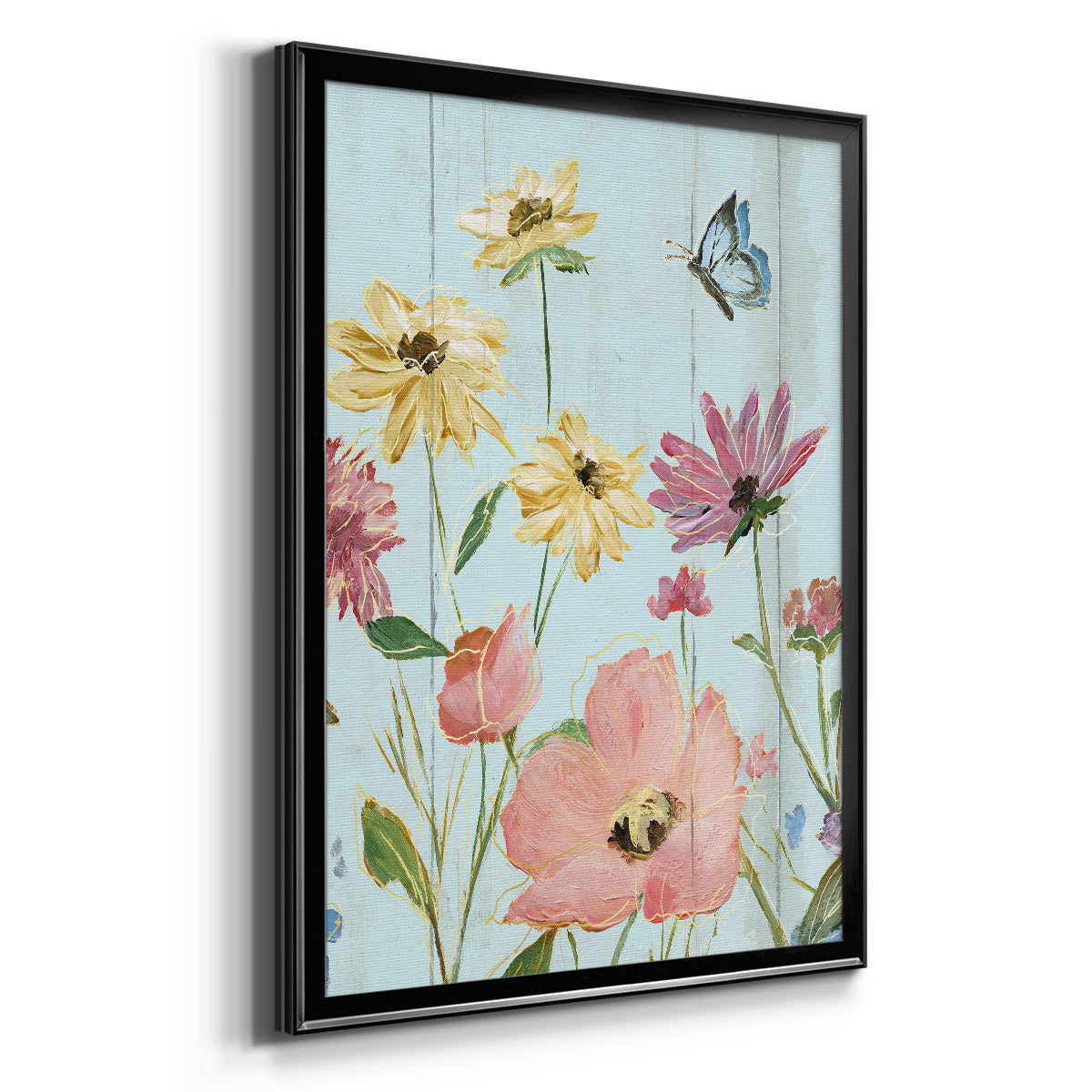 Wildflower Flutter II - Modern Framed Canvas Print