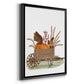 Squirrels In Pumpkin Wheelbarrow - Modern Framed Canvas Print