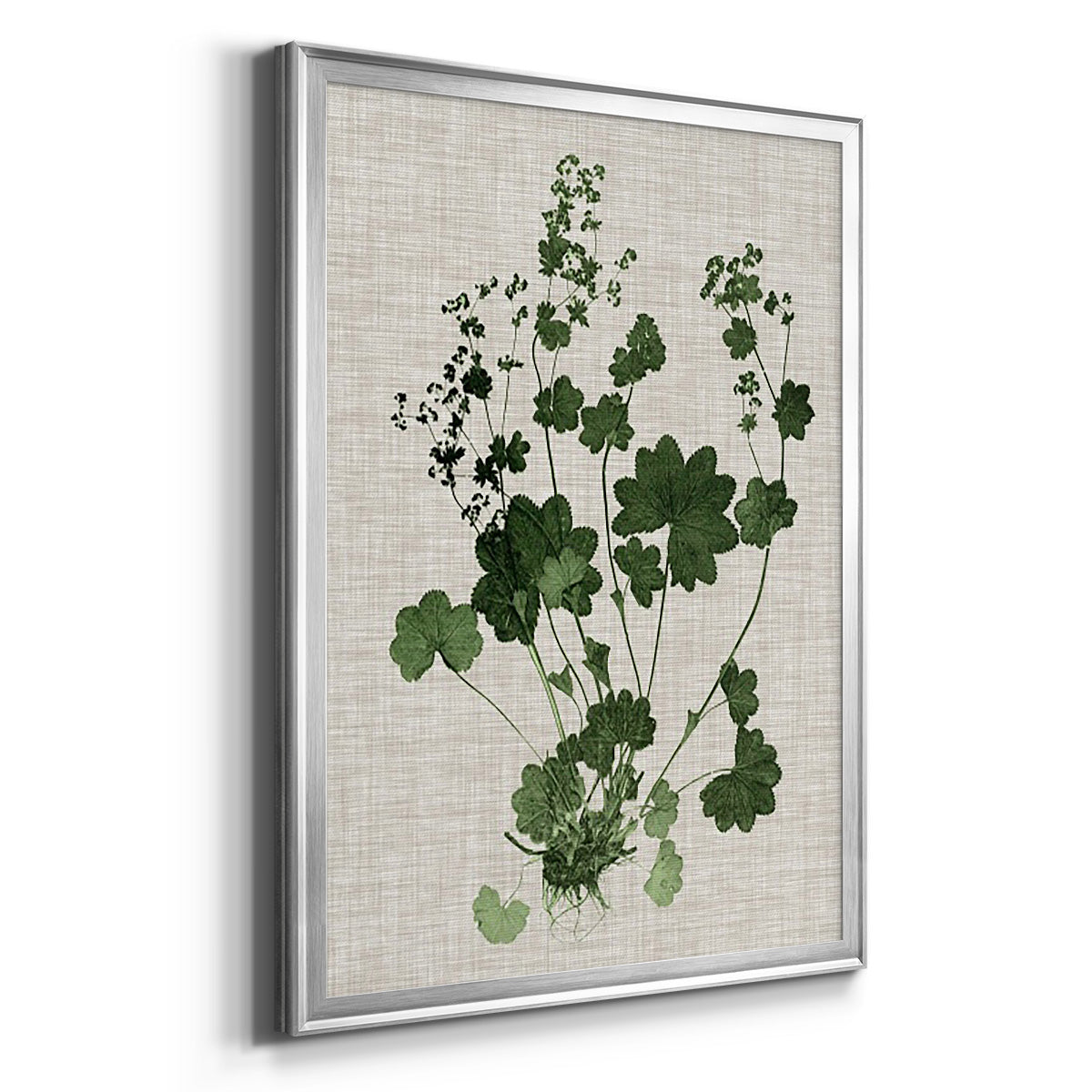 Forest Foliage on Linen III - Modern Framed Canvas Print