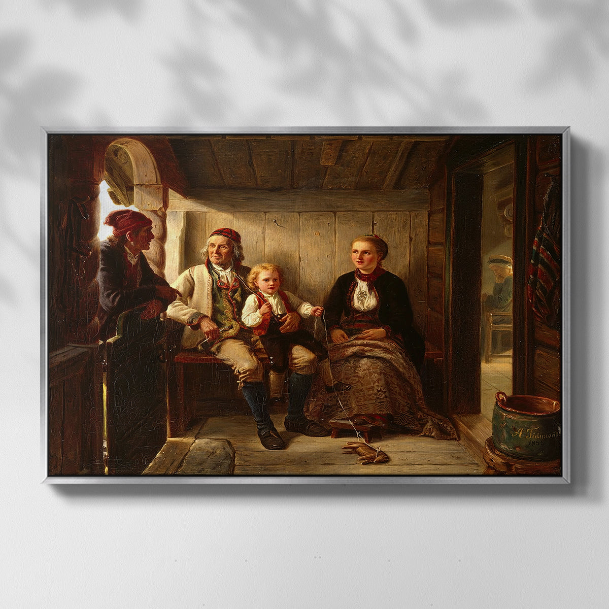 Neighbors (Naboer), 1855 - Floater Framed Canvas Print