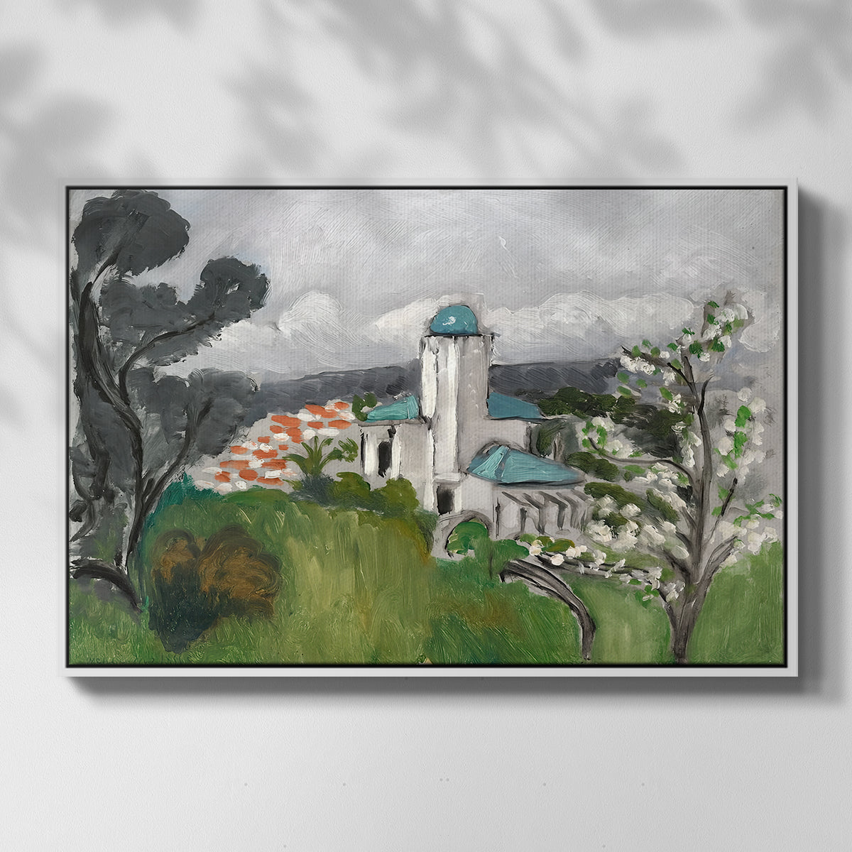 The Blue Villa (La Villa Bleue), c. 1918 - Floater Framed Canvas Print