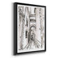 Europe Street Sketches II - Modern Framed Canvas Print