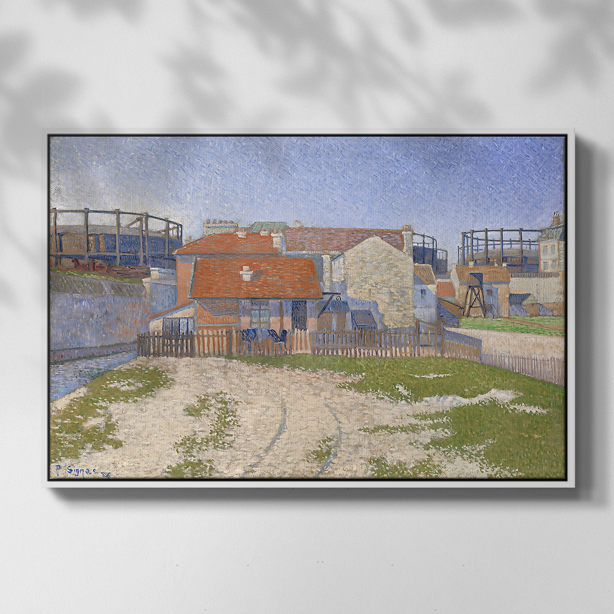 Gasometers at Clichy, 1886 - Floater Framed Canvas Print