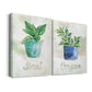 Potted Basil Premium Gallery Wrapped Canvas - Ready to Hang - Set of 2 - 8 x 12 Each