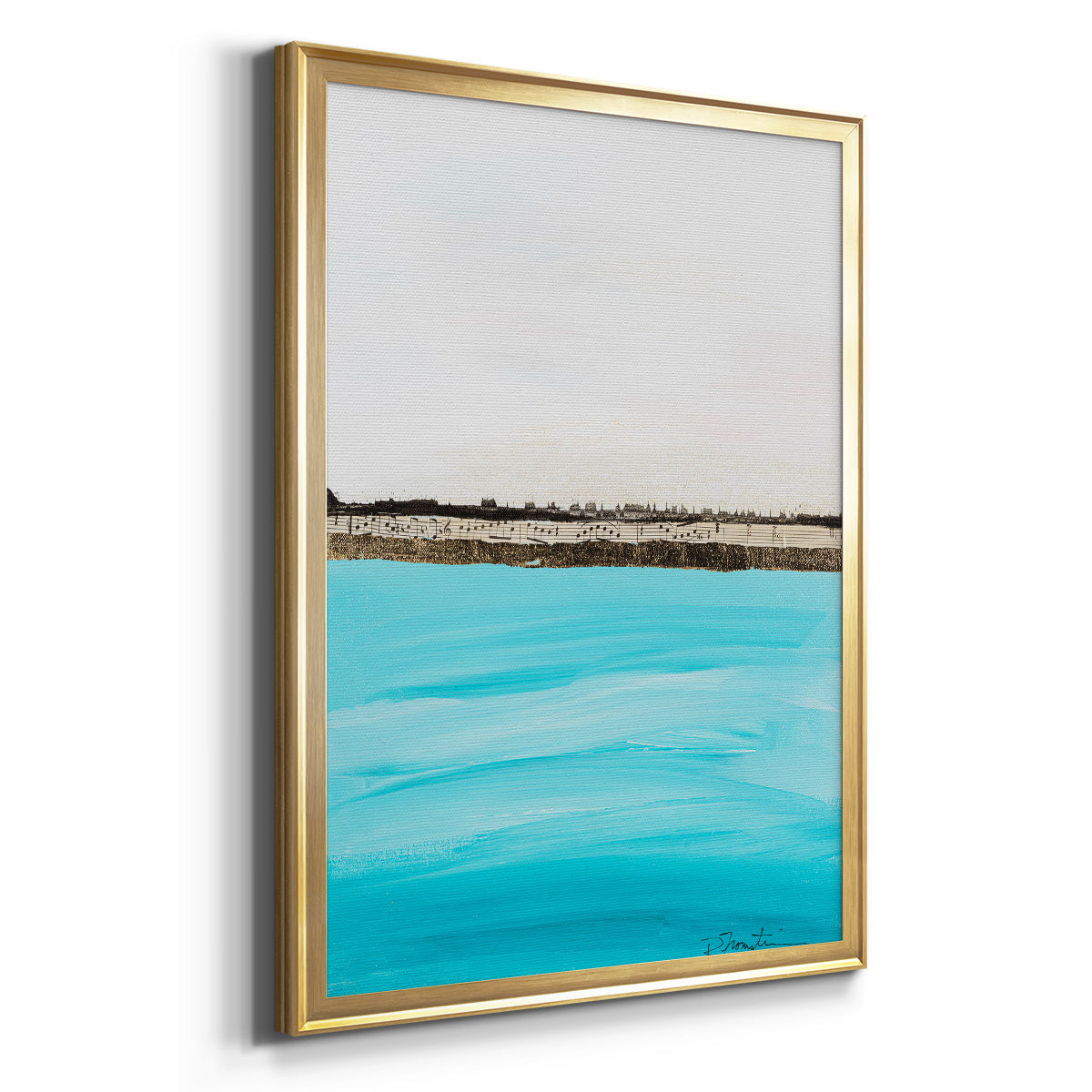 Harmony in Turquiose - Modern Framed Canvas Print