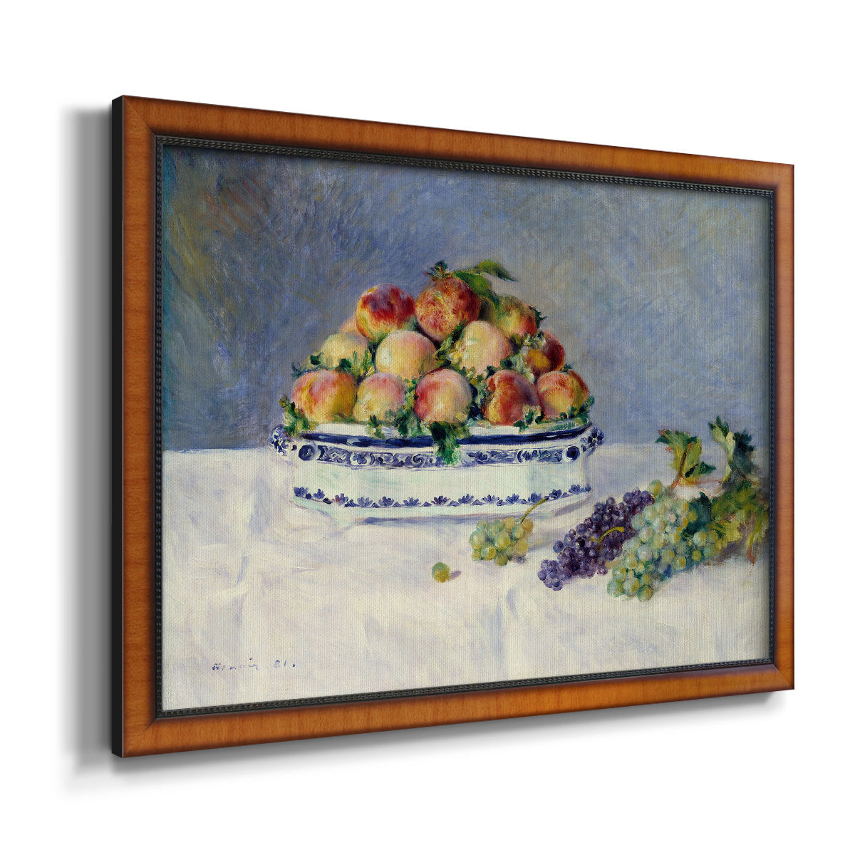 Still Life with Peaches and Grapes Premium Framed Canvas- Ready to Hang