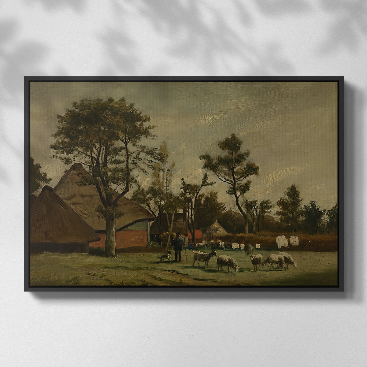 Farmhouse, c. 1865-1875 - Floater Framed Canvas Print