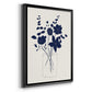 Indigo Sketch Bouquet I - Modern Framed Canvas Print