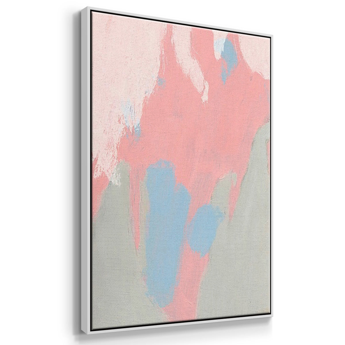 Blushing Abstract I - Framed Premium Gallery Wrapped Canvas L Frame 3 Piece Set - Ready to Hang