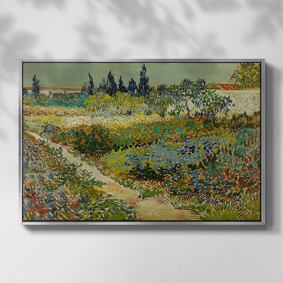 Garden at Arles, 1888 - Floater Framed Canvas Print