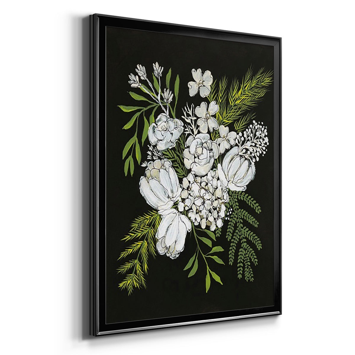 Alabaster Bouquet II - Modern Framed Canvas Print