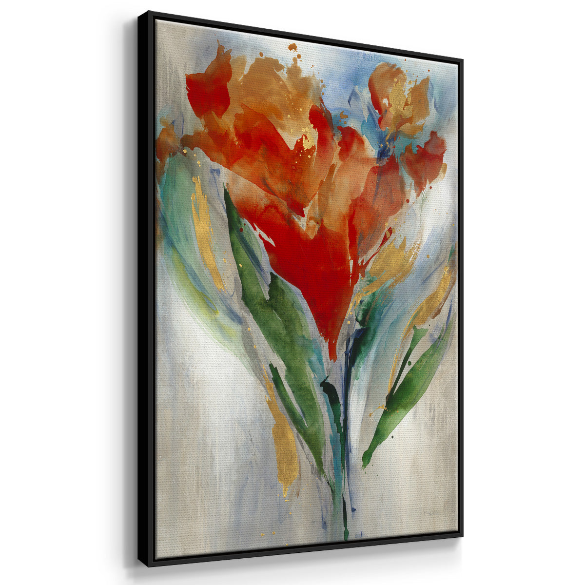 Wild Flower Bouquet Framed Premium Gallery Wrapped Canvas - Ready to Hang