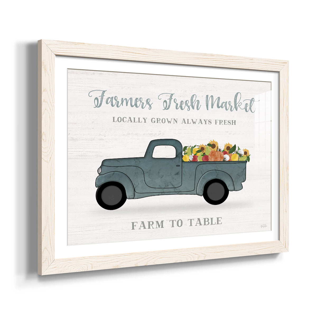 Fresh Sunflowers Truck - Barnwood Framed Art Print