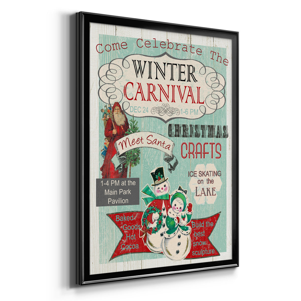 Bright Christmas Carnival - Modern Framed Canvas Print