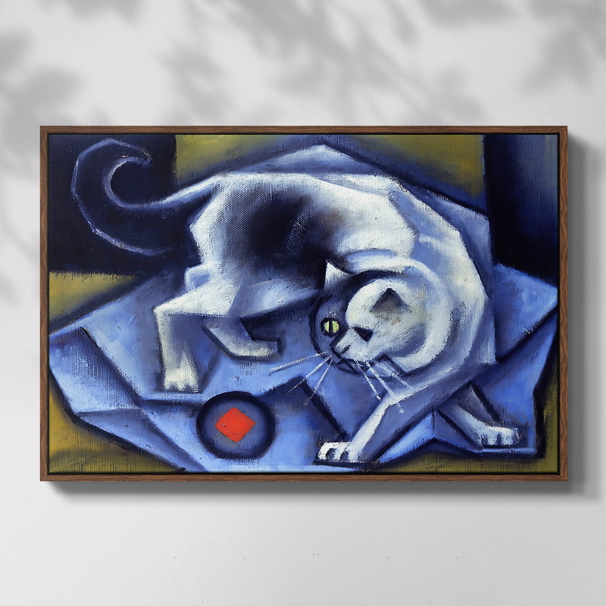 Cat Playing with a Ball, 1945-1950 - Floater Framed Canvas Print