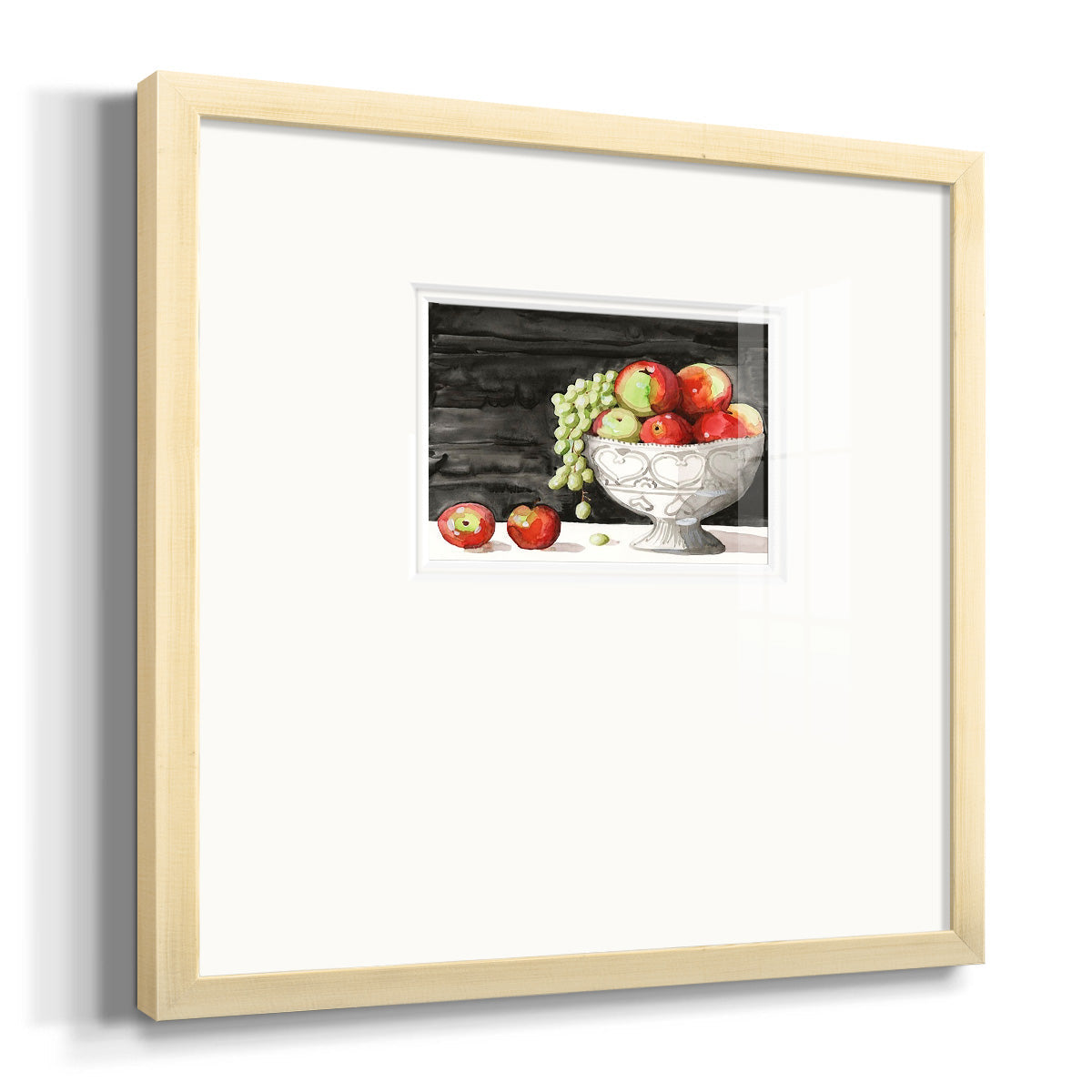 Watercolor Fruit Bowl I Premium Framed Print Double Matboard