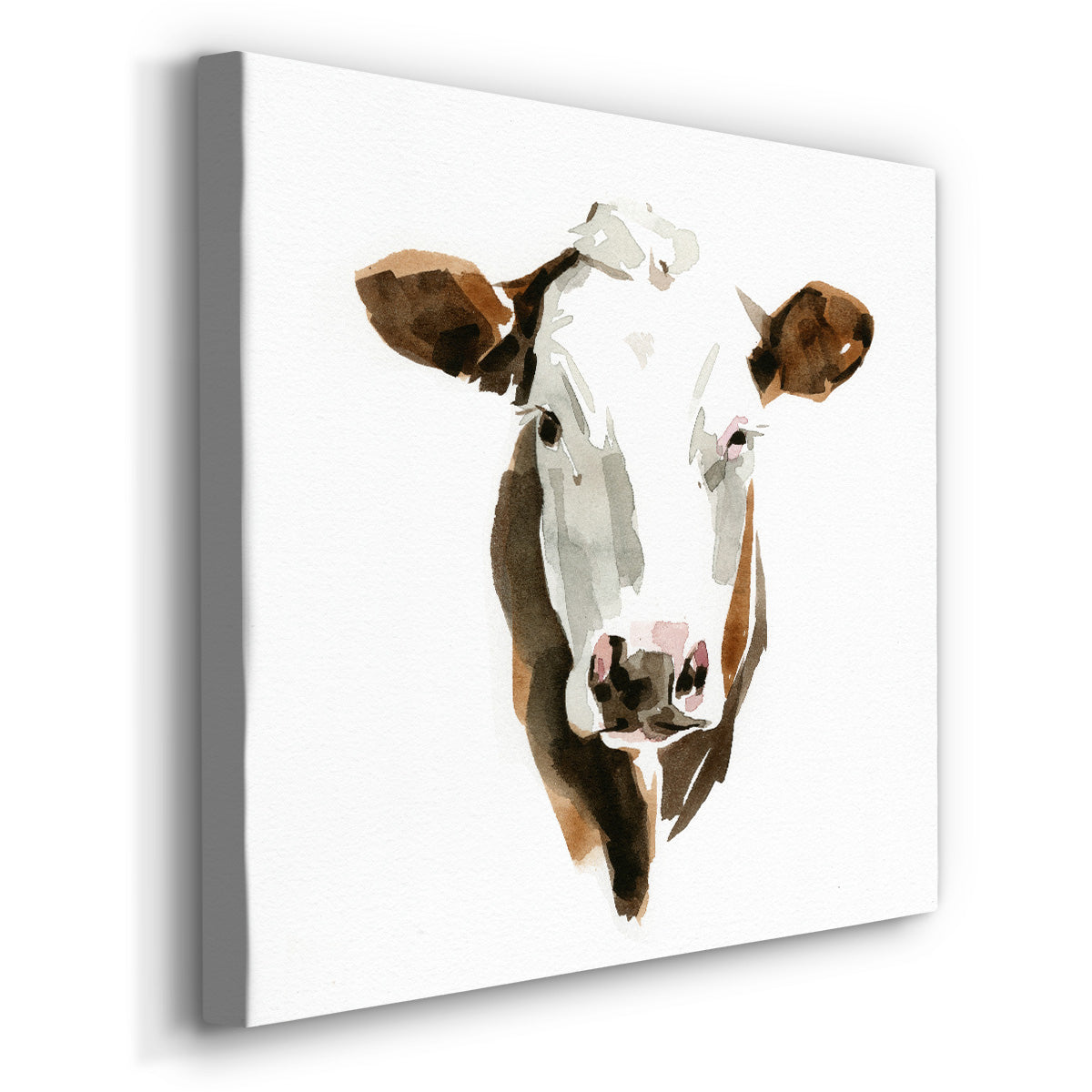 Watercolor Bovine III-Premium Gallery Wrapped Canvas - Ready to Hang