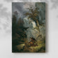 Canvas art print of a natural composition with animal and detailed terrain with a soft shadow on a white background.
