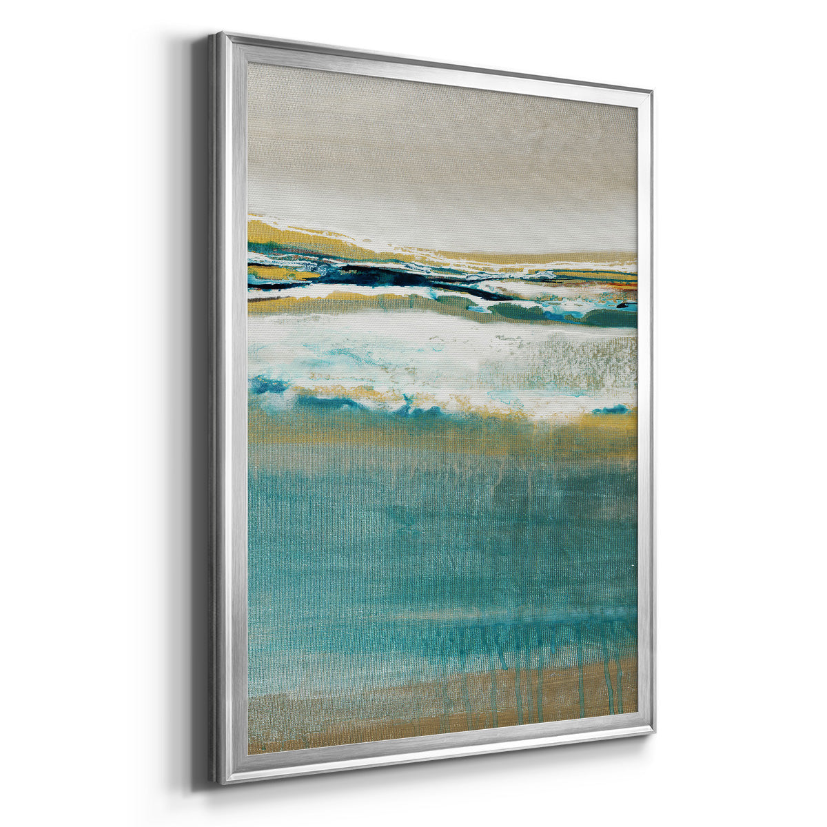 Aqua Quartz V2 - Modern Framed Canvas Print