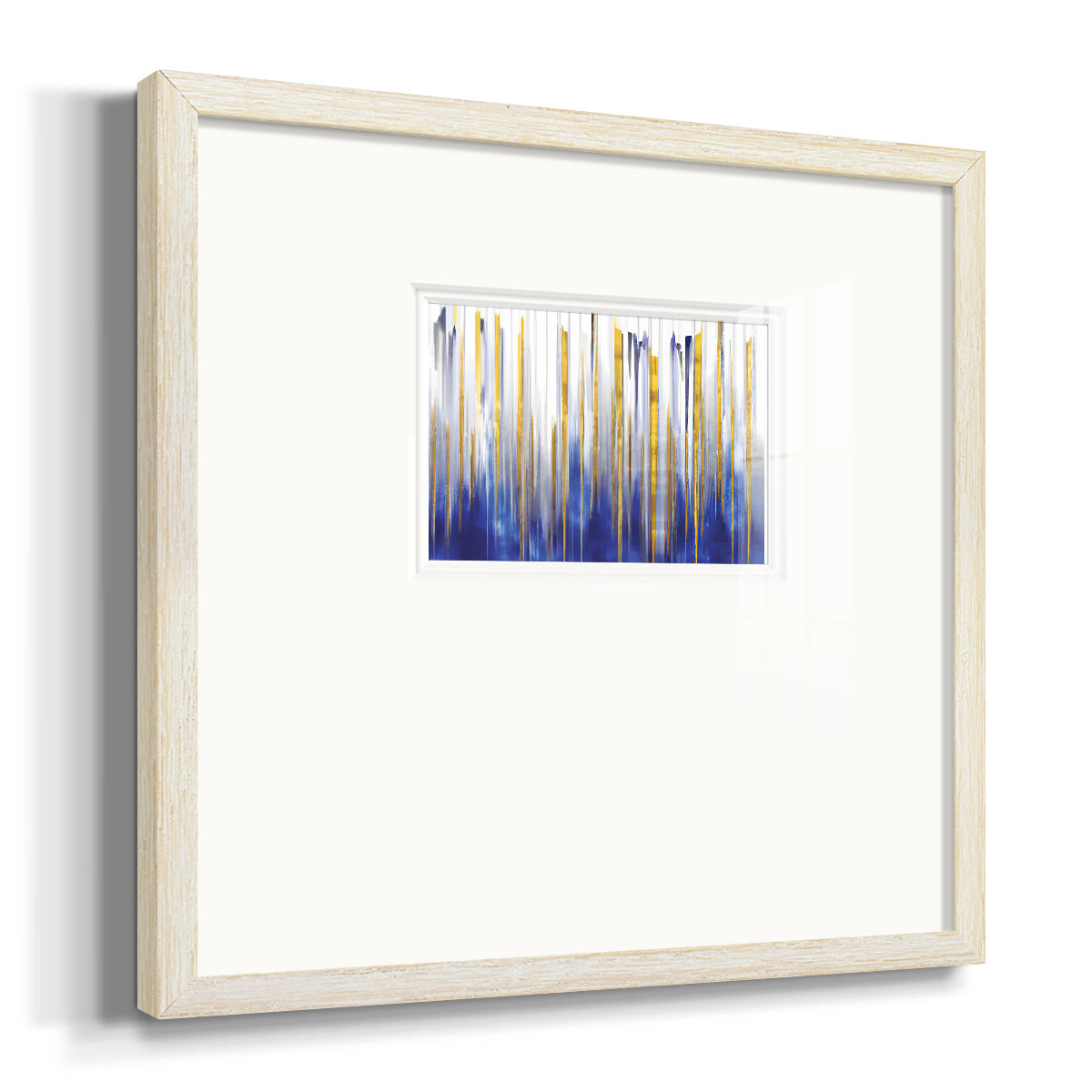 Blue and Gold Abstract V - Double Matboard Framed Print
