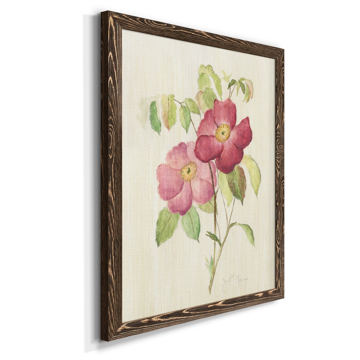 Dusty Rose II - Premium Canvas Framed in Barnwood - Ready to Hang