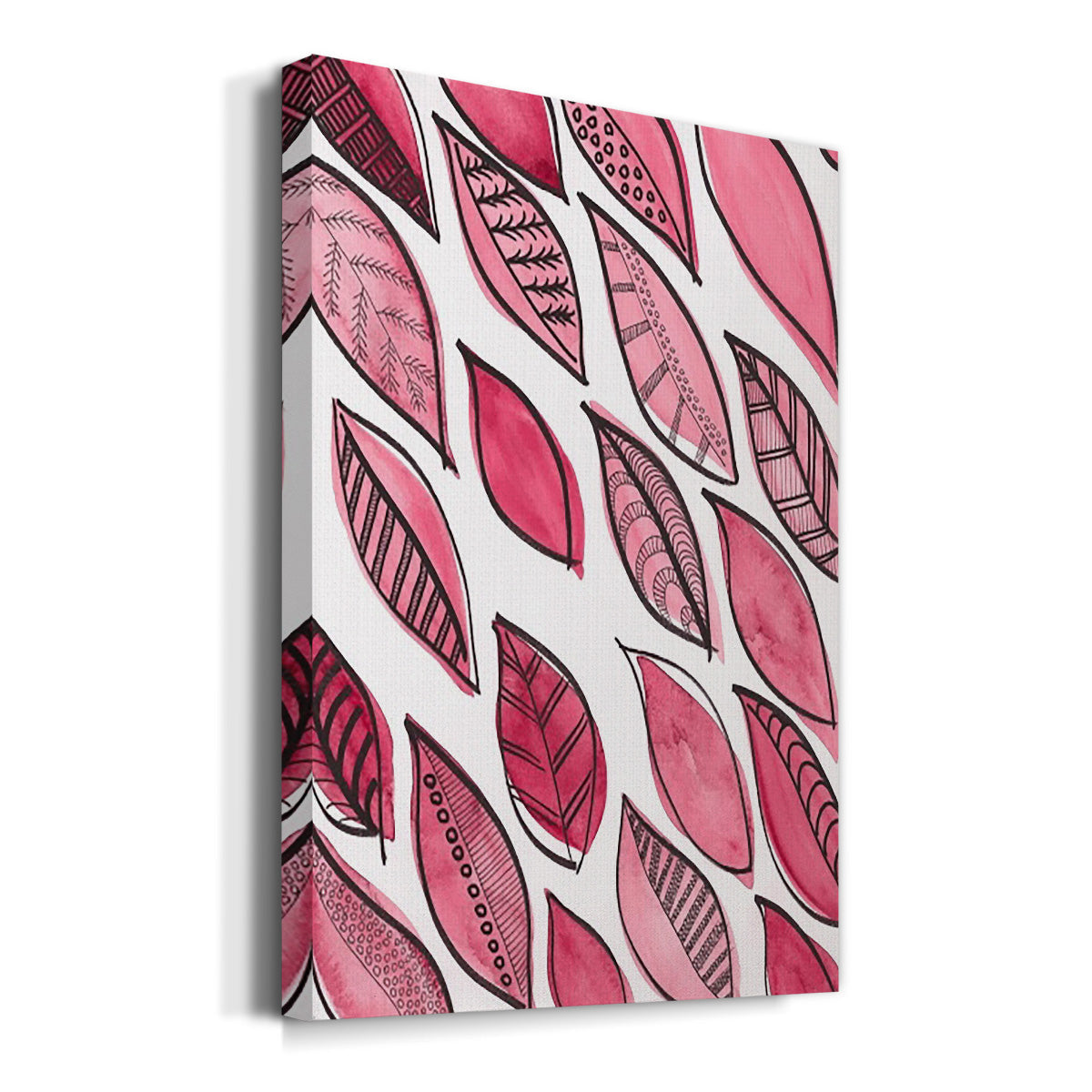 Patterned Leaf Shapes III - Canvas Art Print