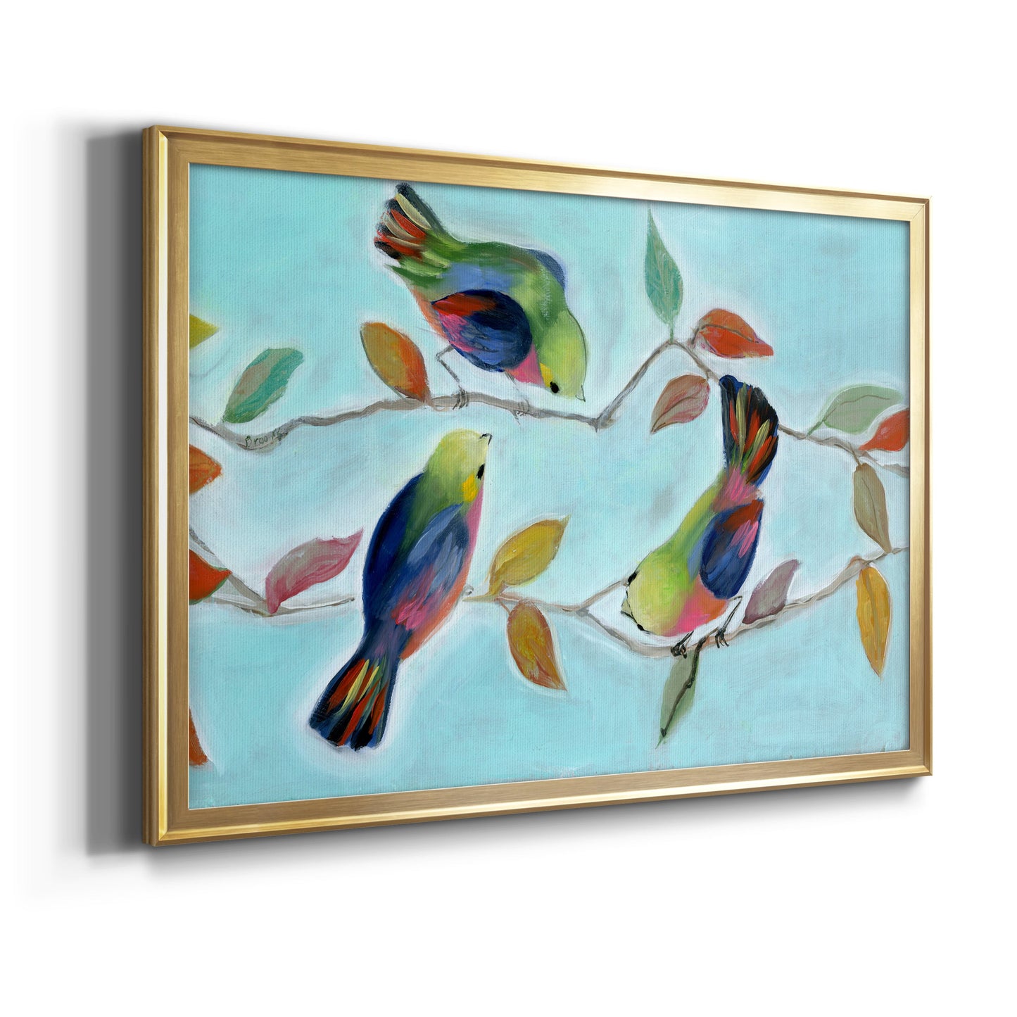 Bitty Birds I - Modern Framed Canvas Print