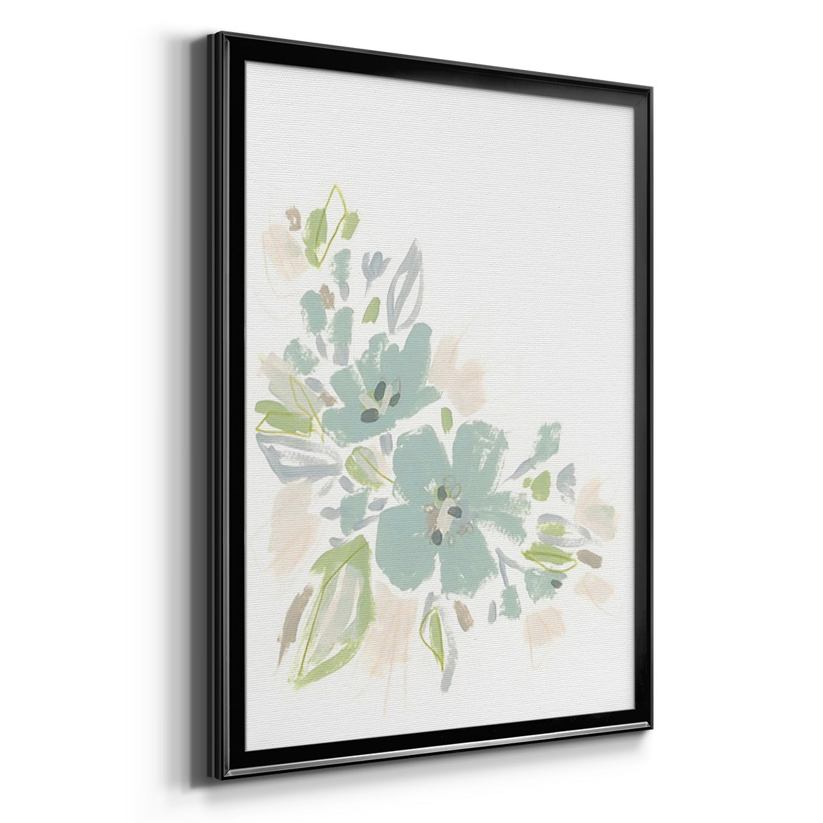 Seafoam Petals I - Modern Framed Canvas Print