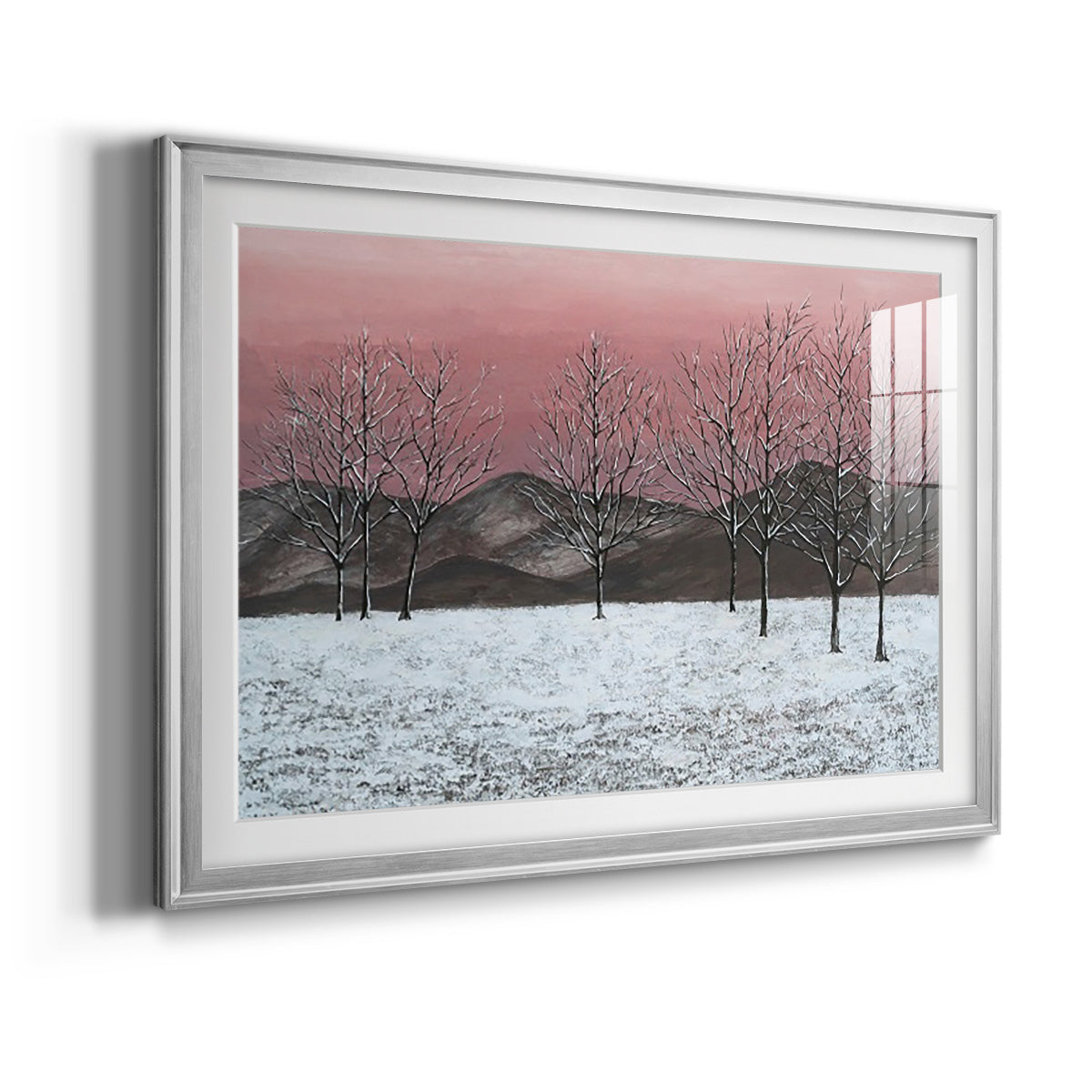 Sunset Snowfall II - Modern Framed Art Print