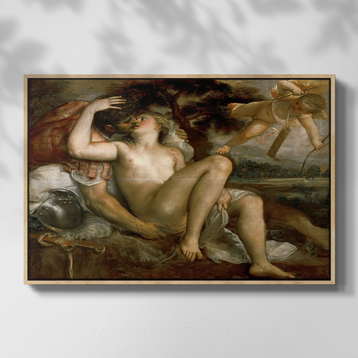 Mars, Venus and Cupid, c. 1530 - Floater Framed Canvas Print