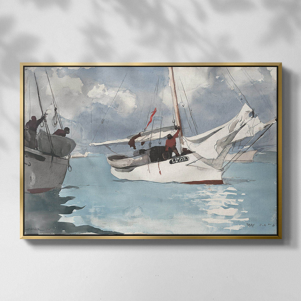 Fishing Boats, Key West, 1903 - Floater Framed Canvas Print