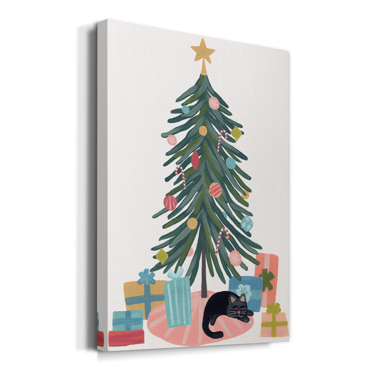 Retro Winter Celebration Collection B Premium Gallery Wrapped Canvas - Ready to Hang