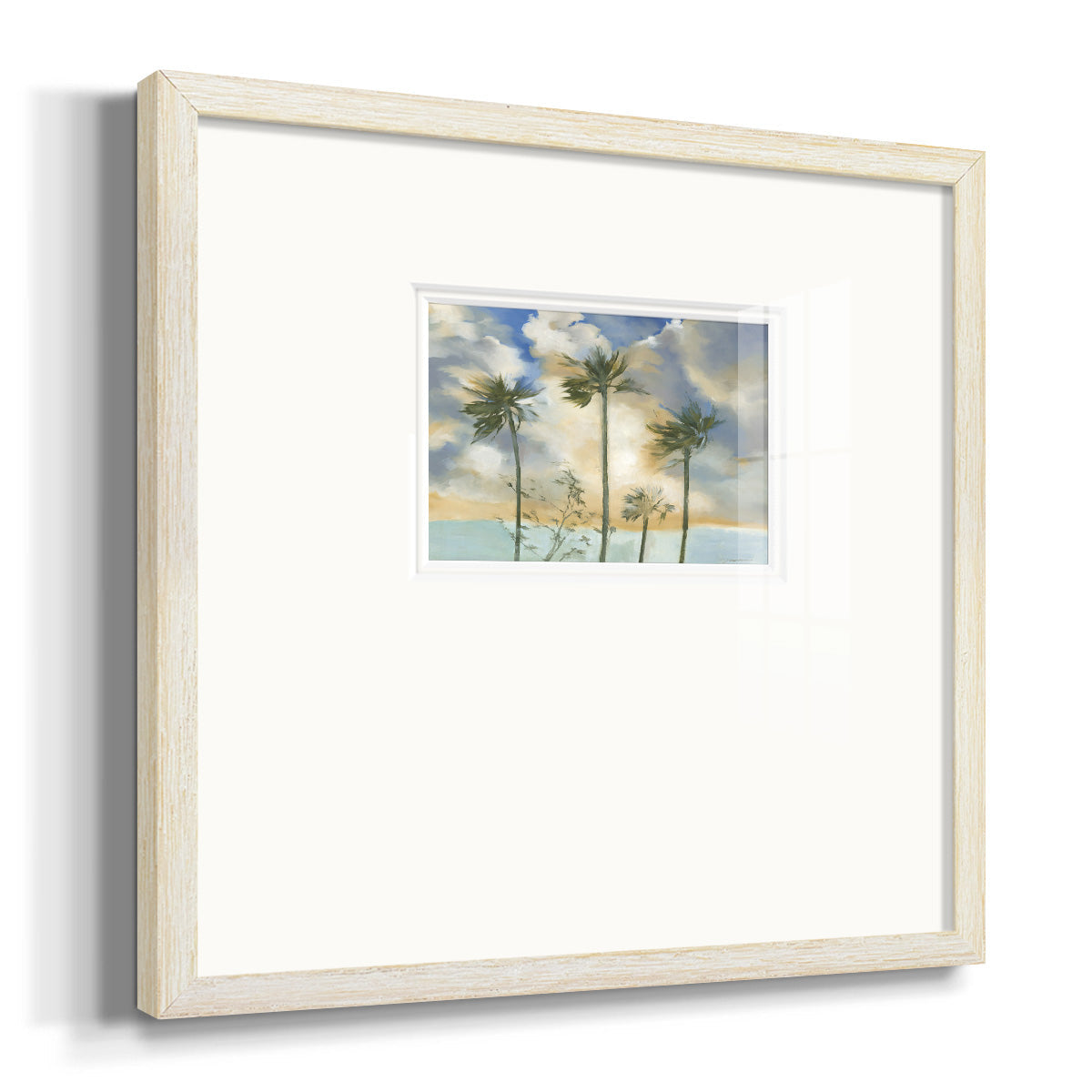 Palms in the Wind Premium Framed Print Double Matboard