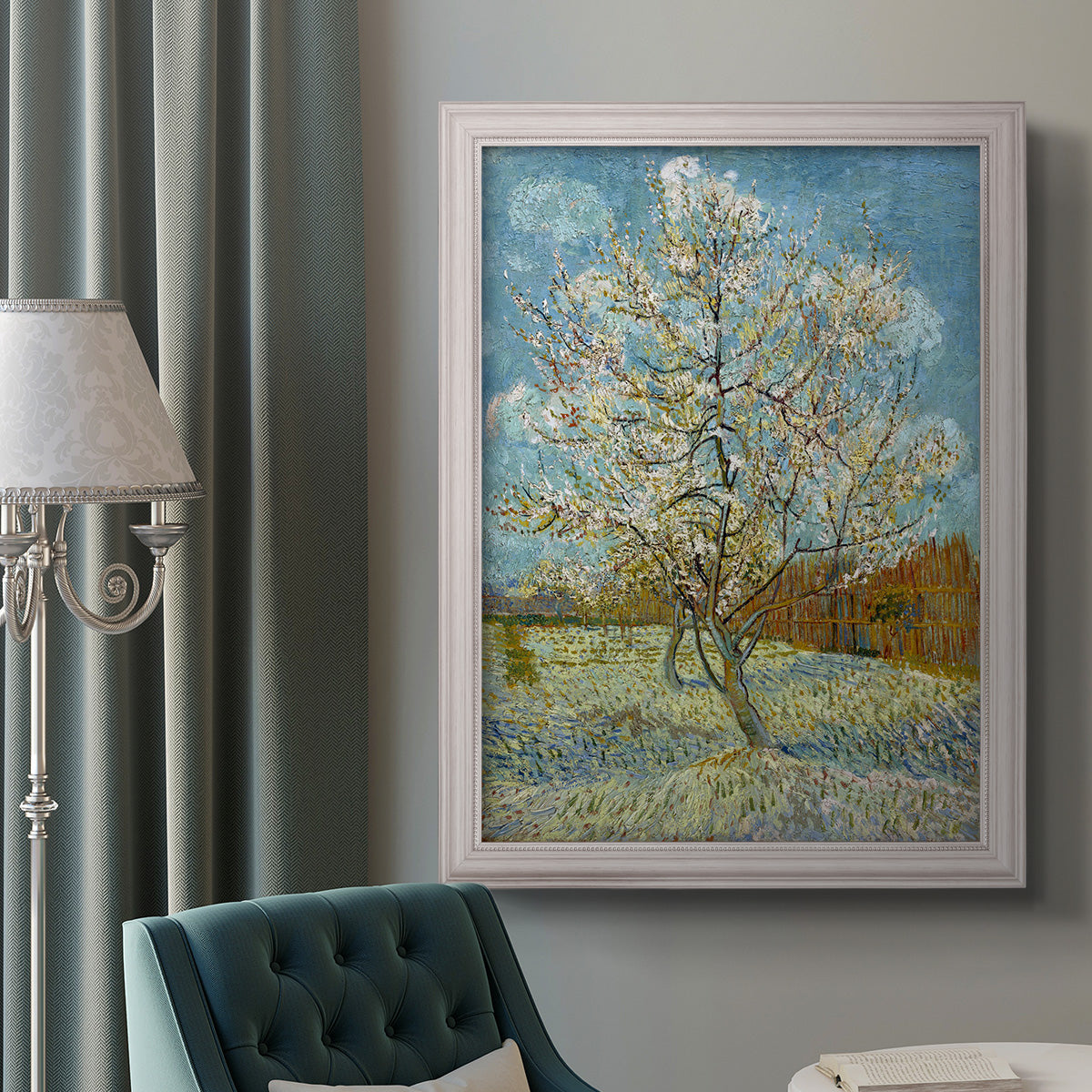  The Pink Peach Tree - Ornate Framed Canvas Print