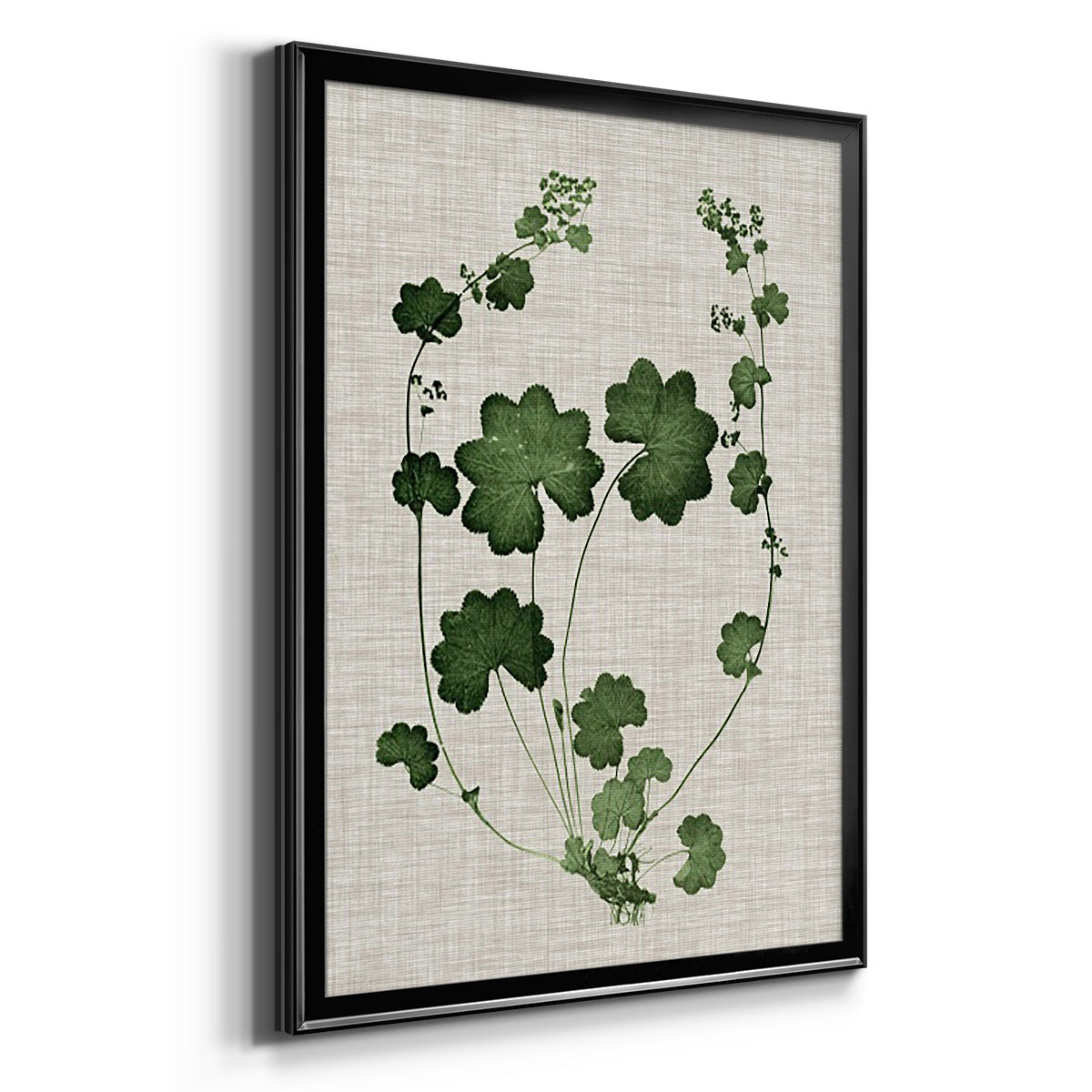 Forest Foliage on Linen II - Modern Framed Canvas Print