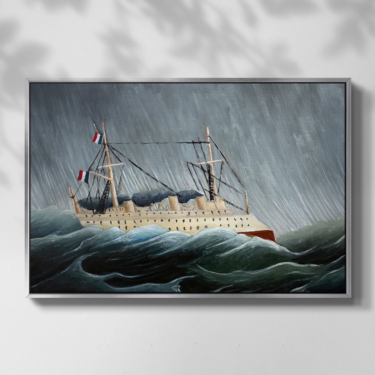 A Ship in the Storm, c. 1899 - Floater Framed Canvas Print