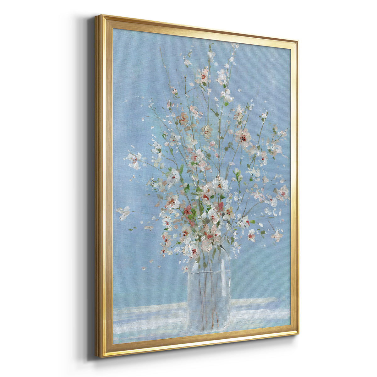Cherry Blossom Arrangement - Modern Framed Canvas Print