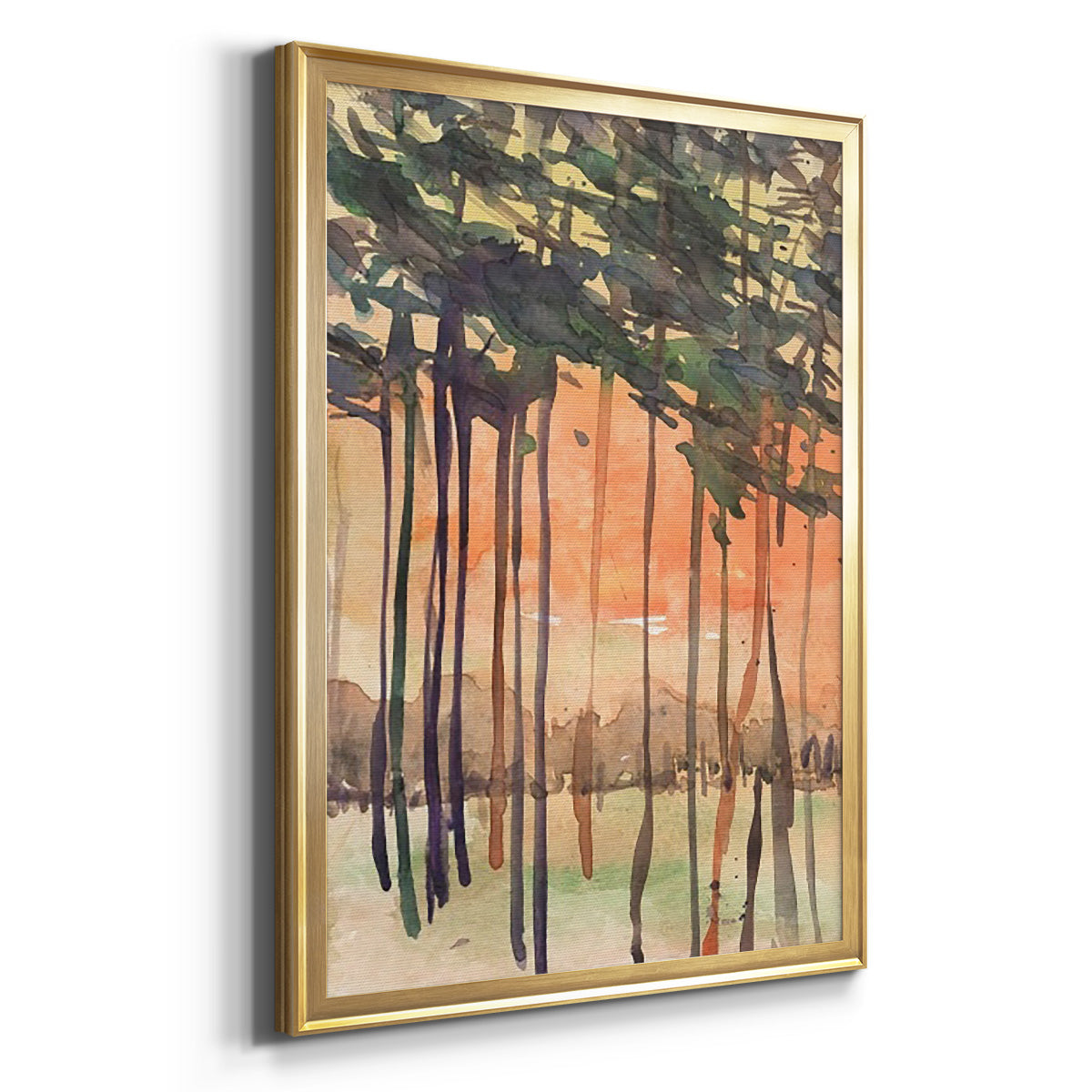 Between the Trees II - Modern Framed Canvas Print