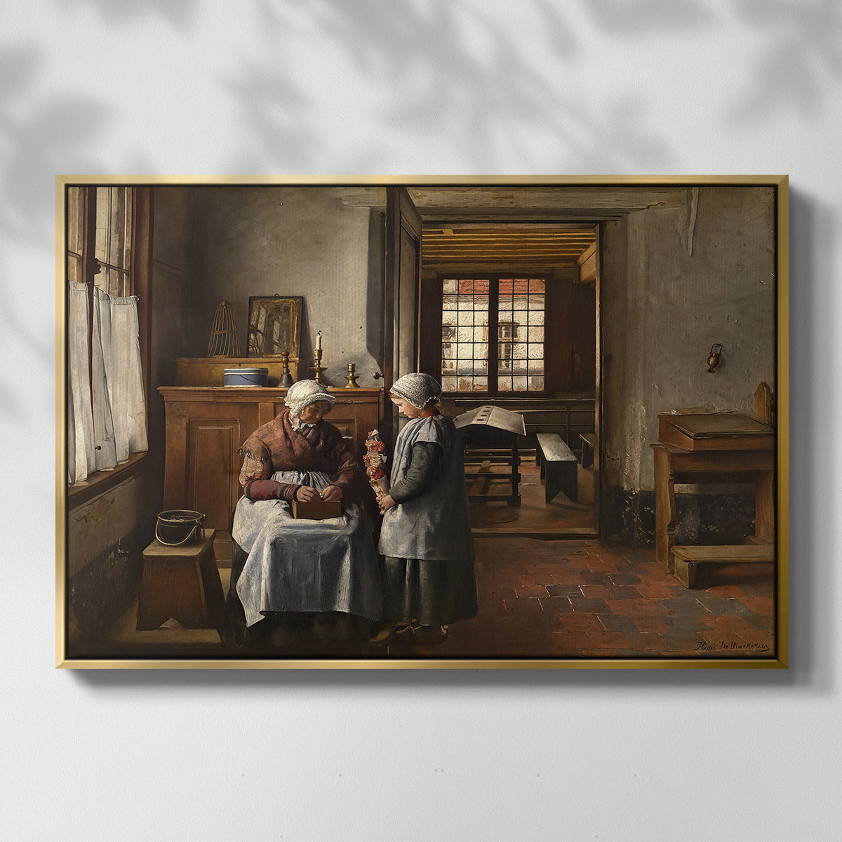 Grandmother's Feast, 1873 - Floater Framed Canvas Print