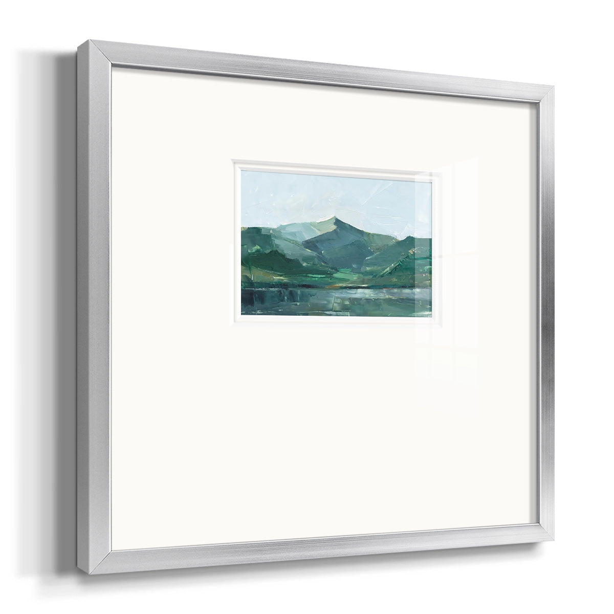 Green Grey Mountains I Premium Framed Print Double Matboard