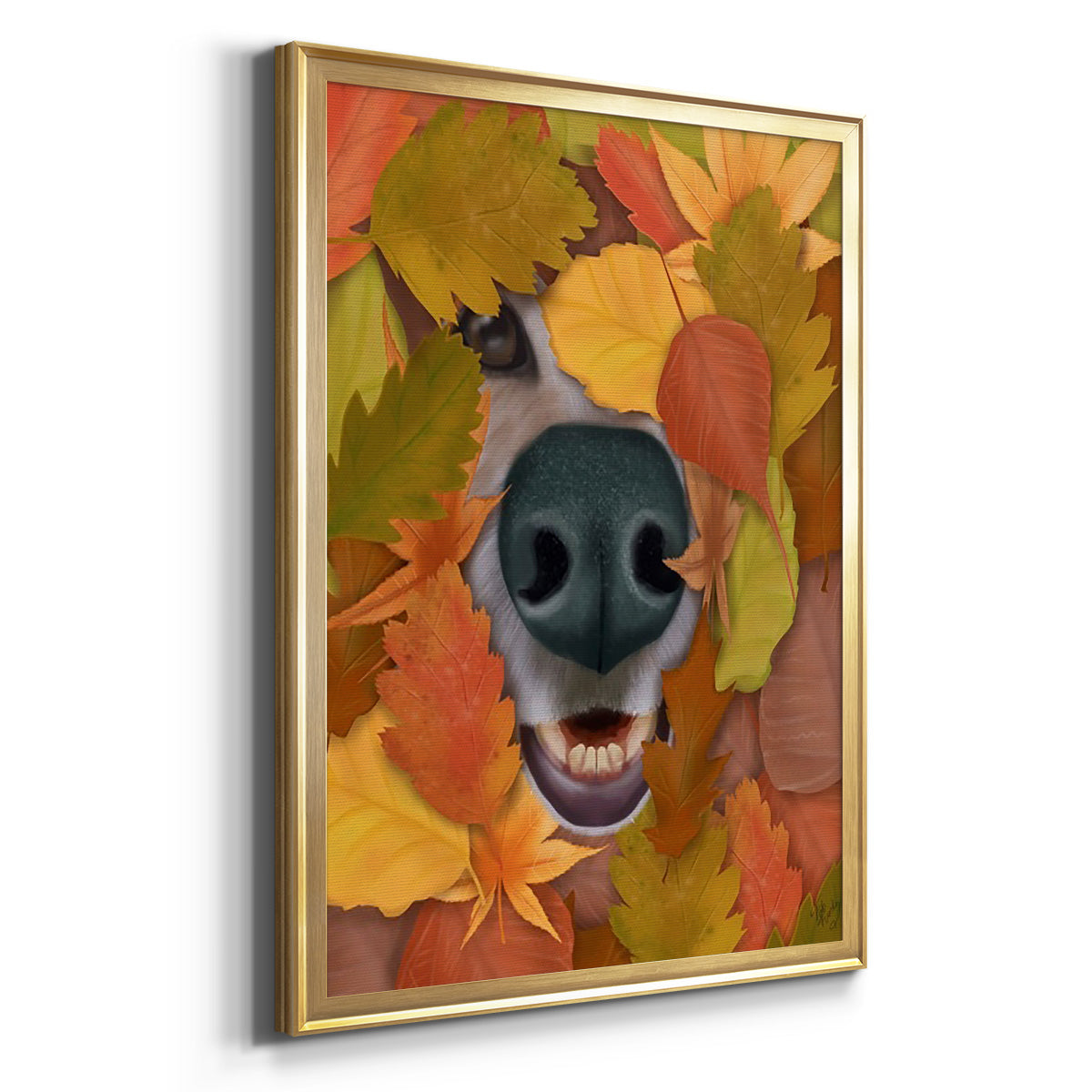 Sniffing Out Autumn - Modern Framed Canvas Print