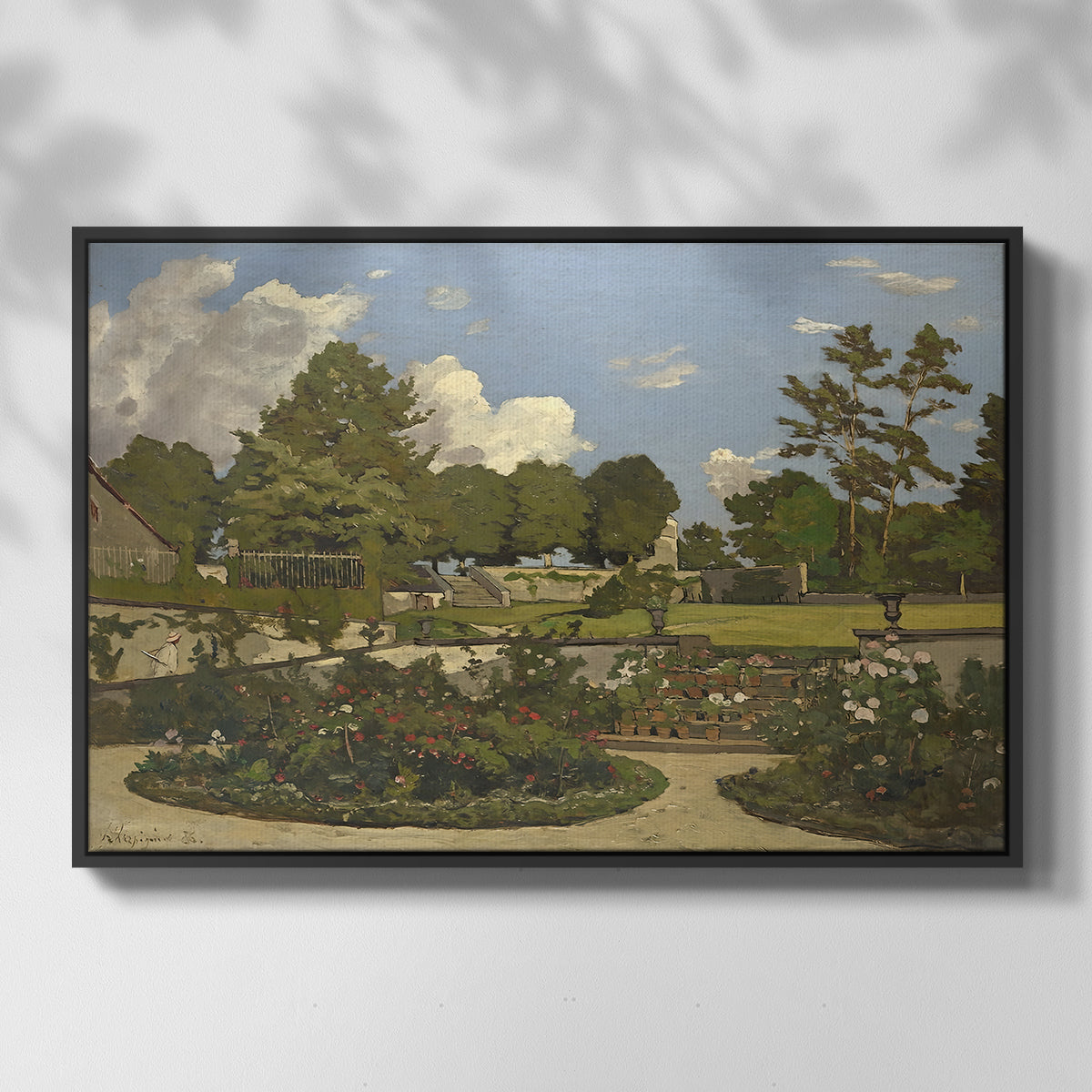 The Painter's Garden at Saint-Privé, 1886 - Floater Framed Canvas Print