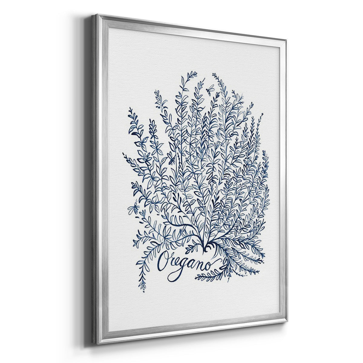 Summer Herb Garden Sketches II - Modern Framed Canvas Print