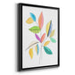 Color Pop Leaves I - Modern Framed Canvas Print