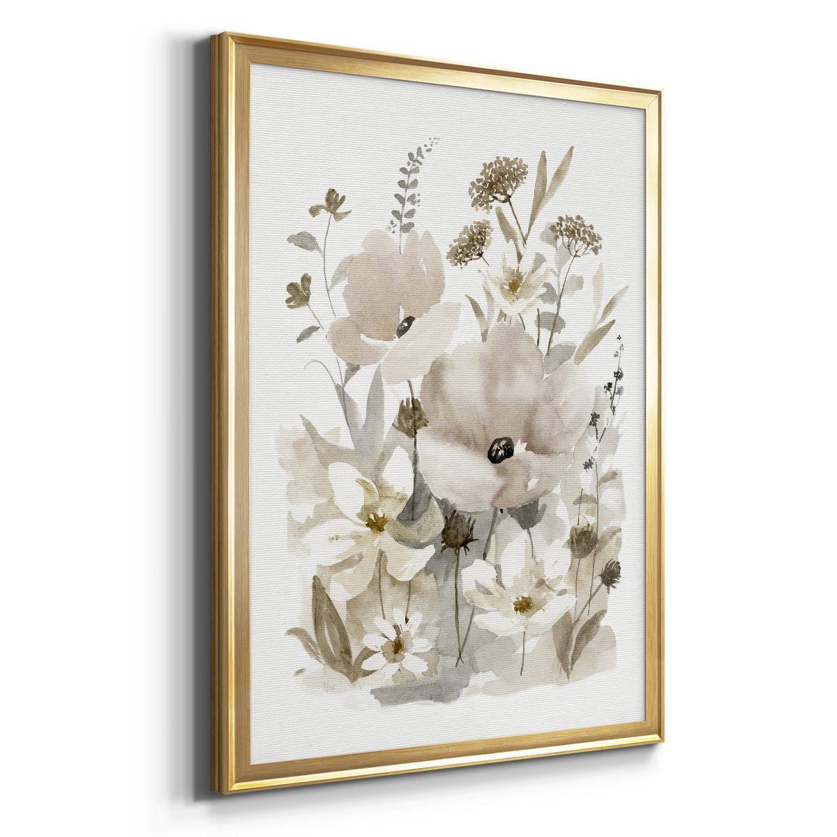Neutral Nature II - Modern Framed Canvas Print