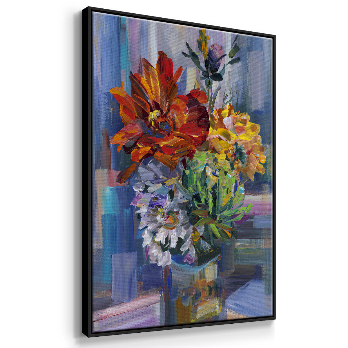 Modern Bouquet - Floater Framed Canvas Print