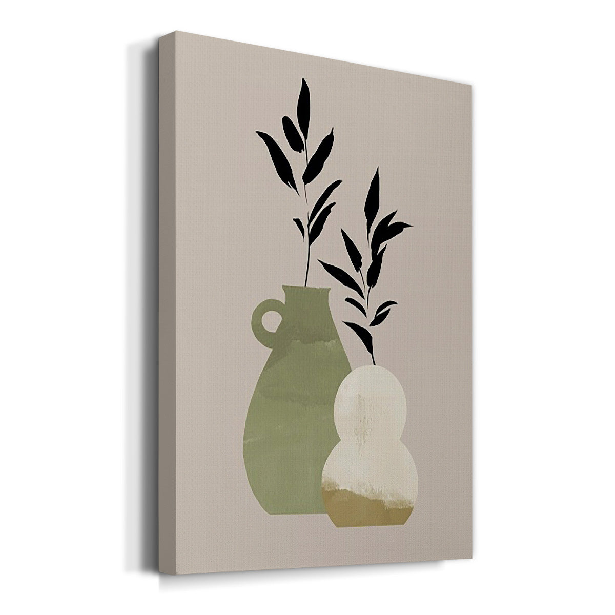 Simple Bud Vases II - Canvas Art Print